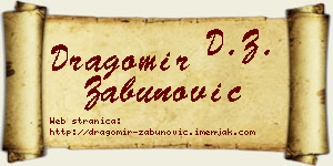 Dragomir Zabunović vizit kartica